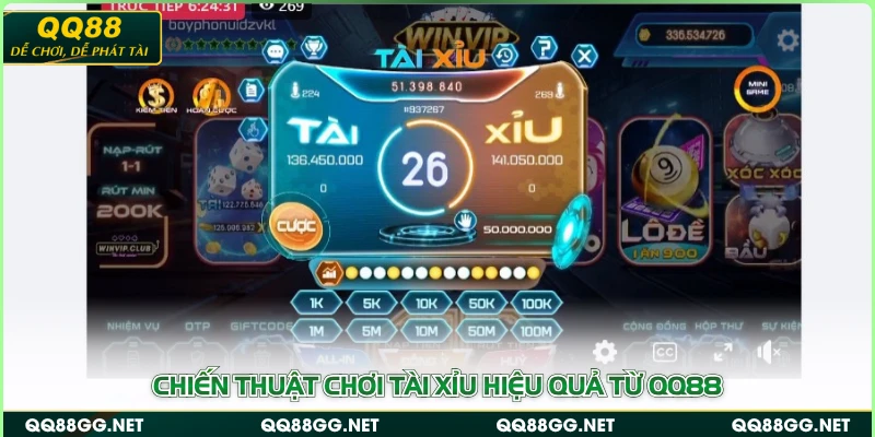 Chiến thuật chơi tài xỉu hiệu quả từ QQ88